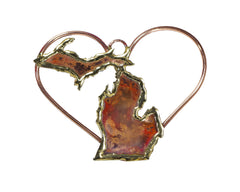 Copper Art Full Michigan On A Copper Heart