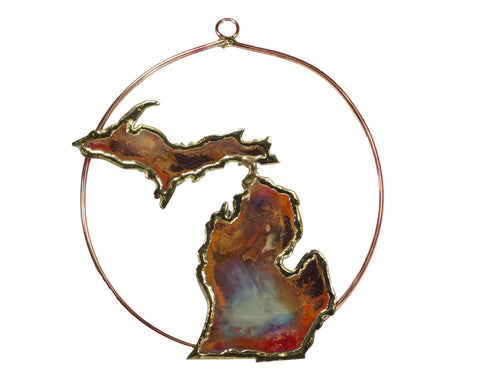 Copper Art Full Michigan on Copper Circle - Wall Décor