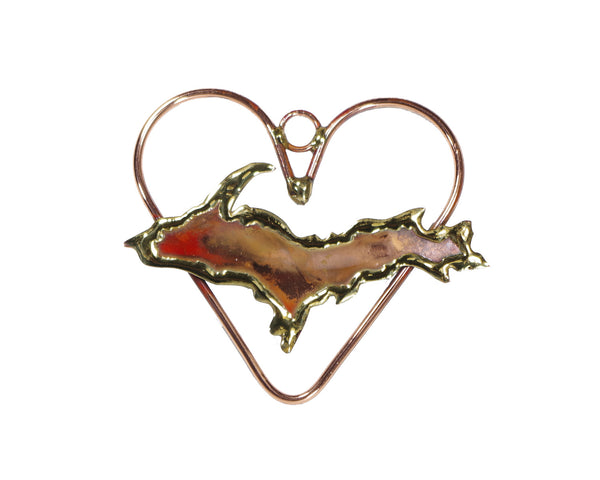 Upper Peninsula On A Copper Heart