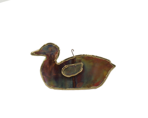 Copper Art Small Duck Swimming