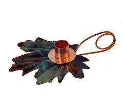 Copper Art Maple Leaf Candle Holder