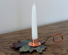 Copper Art Maple Leaf Candle Holder
