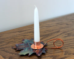 Copper Art Maple Leaf Candle Holder