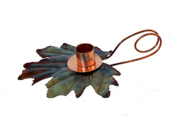 Copper Art Maple Leaf Candle Holder