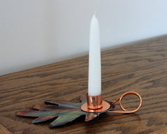 Copper Art Oak Leaf Candle Holder