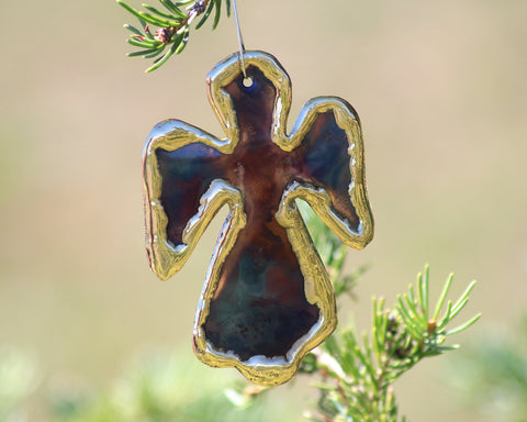 Copper Art Angel Ornament - Small