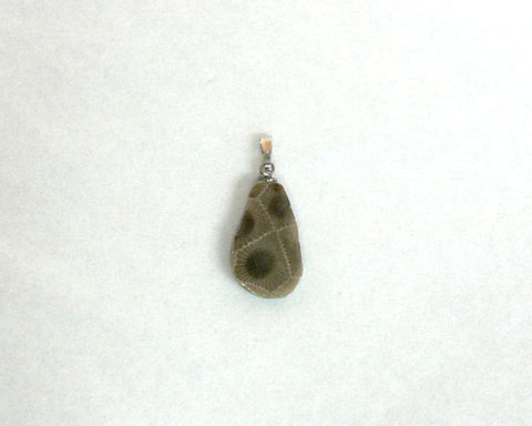 Petoskey Stone Teardrop Charm