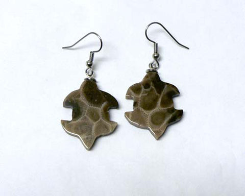 Petoskey Stone Turtle Earrings