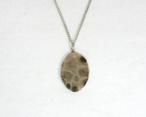 Petoskey Stone Oval Pendant