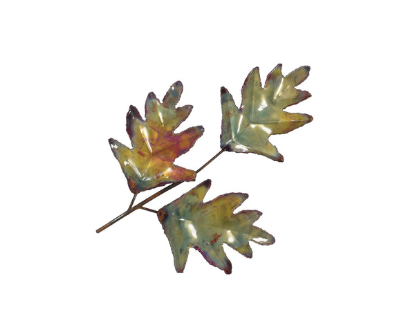 Copper Art Oak Three Leaf Spray Large Wall