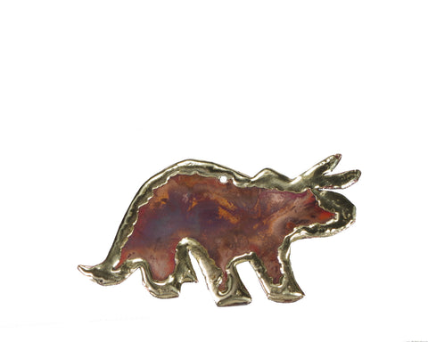 Copper Art Triceratops Ornament