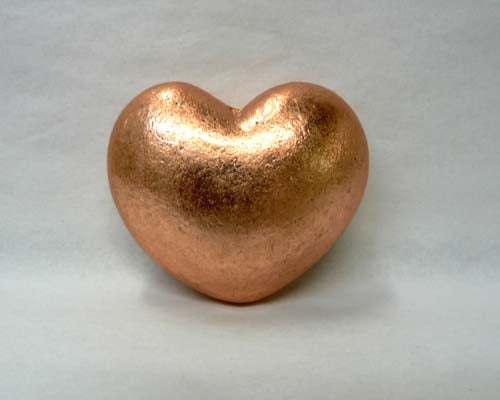 Small Solid Copper Heart - 35pc flat