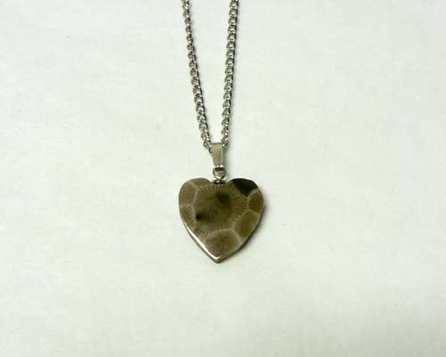 Petoskey Stone Heart Pendant