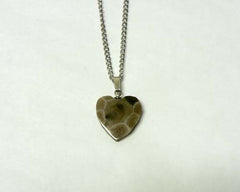 Petoskey Stone Heart Pendant