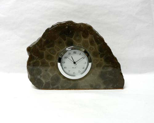 Petoskey Stone Small Mini Quartz Clock